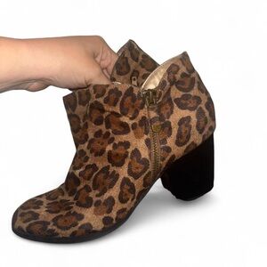 Leopard Print Ankle Bootie with Block Heel
